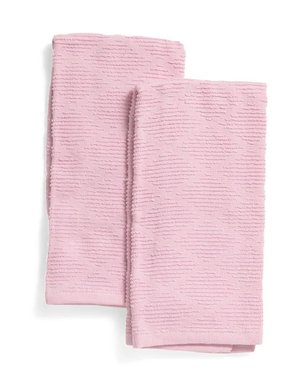 CUISINART Diamond Shaped Textured Pink Cotton Tea Kitchen Towels 2 pk